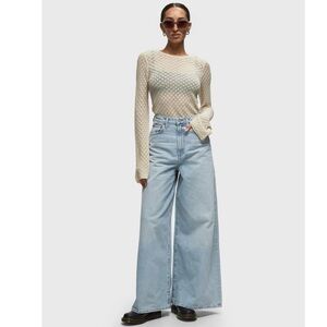 Agolde Nolan Wide Leg Jeans Size 25 Encounter Light Palazzo Like New